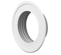 Rosetta da parete con flangia da parete, diametro 150 mm, 15 cm, RM, colore bianco, flangia in alluminio, tubo flessibile in alluminio, resistente al calore