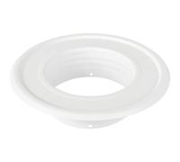 Rosetta da parete per sfiato, flangia bianca, metallica in acciaio inox RM, cromata, antiruggine, diametro 100 mm (10 cm), resistente al calore, adatta per il montaggio su tubi flessibili in alluminio