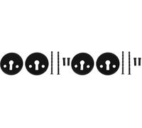 Rosetta per Serratura HOME It® Rotonda - Set 2 Pezzi - Ø50 mm - Nero Opaco - Con Viti di Montaggio (Confezione da 2)