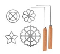Rosette Iron Molds Set | Rosettes Baking Set,Waffle Mold Sets, Convenient To Use Cake Printing Cookie Pastry Mold, Comfortable Handle Dessert Maker, Baking Accessories