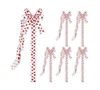 Rosette per armadi in nastro, 6 pezzi, 100 cm, riutilizzabili, decorazioni per San , fiocchi a forma di cuore per porte, decorazioni per feste, per interni, pareti, porte, finestre, mobili