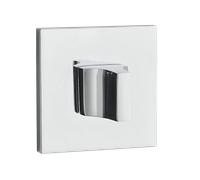 Rosette quadrate cromate per maniglie interne di porte WC