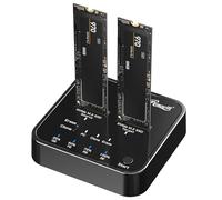 Rosewill M.2 NVMe Cloner + Eraser, M.2 Duplicator Dual Bay NVMe Enclosure, Tool-Free 20Gbps USB3.2 Gen 2X2 SSD a USB Adattatore M.2 Docking Station per M Key PCIE NVMe SSD Reader, Offline Clone