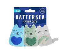 Rosewood Battersea - Tre gatti con erba gatta, giocattoli per gatti e gattini, grigio, blu, verde, 9 cm x 7 cm