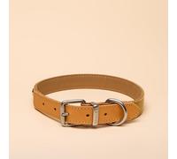 Rosewood Collare per cani Joules Tan grande, in pelle resistente e dettagli in tessuto, design elegante con fibbia in metallo spazzolato, accessorio per animali domestici di alta qualità