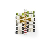 Rosey Home Moderno portabottiglie da parete per 12 bottiglie, sottile, verticale, design stretto, in acrilico effetto vetro e metallo lucido