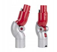 Rosfix Adattatore Angolare 90° per Aspirapolvere - Snodo Regolabile, 21x4,5 cm, Plastica Rossa/Argento | ricambio per aspirapolvere Dyson V7-V15 | Accessorio Pulizia Pavimenti
