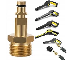 Rosfix Adattatore M22x1,5 Maschio a Quick Connect - Raccordo Click 14mm con Guarnizione | ricambio per idropulitrice Kärcher K2-K7 | Connettore Tubo Alta Pressione