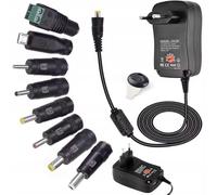 Rosfix Alimentatore universale da 30 W, 3-12 V, 1,2 A, 8 spine, con micro USB, LED EU