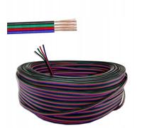 Rosfix Cavo RGB 4x0,35mm² AWG22 1m - Rame Stagnato, Isolamento PVC, 4 Fili Colorati | Connessione Strisce LED RGB | Cavo Elettrico Bassa Tensione
