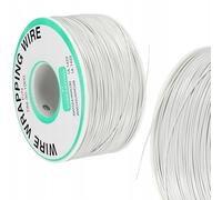 Rosfix Filo Kynar AWG 30 Bianco 200m - Rame Stagnato Ø0,25mm, Isolamento Ø0,6mm, 300V | per Elettronica, Prototipazione, Collegamenti Precisi | Cavo Basso Voltaggio