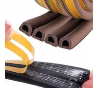 Rosfix Guarnizione Adesiva Tipo D 100m Marrone - EPDM, 9x8 mm, Fessure 3-7 mm | Isolamento Termico e Acustico per Finestre e Porte | Guarnizione Sigillante