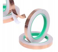 Rosfix Nastro Rame Conduttivo 10mmx50m - Adesivo EMI | 0,05mm | Vetrate DIY