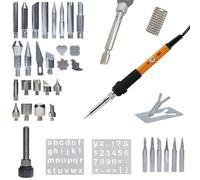 Rosfix Orange Pitbull OP60W Stazione di saldatura elettrica di precisione - Saldatore con regolatore di temperatura 60 W | 6 punte e supporto | Pirografia & Bruciatore di legno | Set di attrezzi per