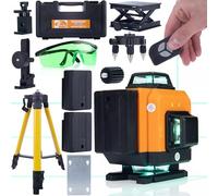 Rosfix Orange Tiger ROT16L - Livella laser a 16 linee con treppiede 43-120 cm + custodia e occhiali di protezione verdi | livellatore laser a 360° per costruzione e montaggio