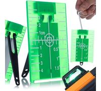 Rosfix Piastra Laser Verde PLATE - Targhetta con Scala 3D, Magnetica, Supporto, 10x7cm | Alta Precisione per Livella Laser | Accessorio Misurazione Professionale