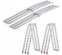 Rosfix Rampe Pieghevoli in Alluminio 195x28cm - Portata 680kg la Coppia, Antiscivolo, Bloccaggio Sicuro | per Moto, Carrozzine | Rampa di Carico Pieghevole