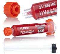 Rosfix Saldatura Maschera Rossa UV 10ml - Siringa 95mm | Indurimento Rapido con Luce UV | Isolamento PCB, Riparazione Circuiti | Protezione Elettronica