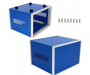 Rosfix Scatola Elettronica 120x320x268mm - Metallo Blu, Antistatica, Resistente alla Corrosione | Per PCB, Progetti Fai-da-te, Armadi Elettrici | Custodia Protettiva