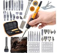 Rosfix Set 8 in 1 - Saldatore di precisione con potenziometro | 60 W, 220 V, 200 - 450 °C | Set di attrezzi per legna | Organizer | Saldatore per elettronica e artigianato
