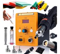 Rosfix Set 858D Saldatrice ad aria calda - 700 W, 100-500 °C, indicatore LED | 3 ugelli, Flux RMA-223, 328 tubi termoretraibili | Protezione ESD | Riparazione elettronica & Saldatura plastica