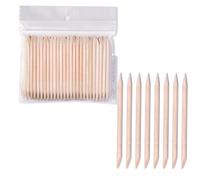 Rosfix Set Bastoncini Manicure Pedicure 100 Pezzi - Legno d'Arancio Naturale, Punta Obliqua e Conica | 9,6x0,2 cm | Cura Cuticole e Unghie | Accessori Estetica Professionale