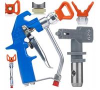 Rosfix Set Black Spray BS500 - Pistola a spruzzo e spatola con ugelli ad alta pressione 629 & Hi-Flow | 500 bar, 1/4", 7/8", per stucco, vernice, vernice | accessori per verniciatura