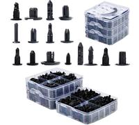 Rosfix Set Clip Auto 620 Pezzi - Fissaggi Nylon Neri | 16 Misure | Box Plastica