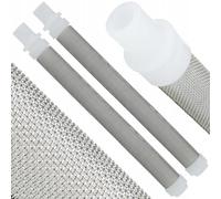 Rosfix Set di 2 filtri per dita bianchi - 60 filtri a rete per pistole a spruzzo | metallo plastica | Ø 9 mm, L 96,8 mm | Accessori per spruzzatori per applicazioni di pittura