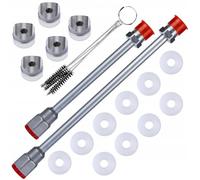 Rosfix Set di lance a spruzzo, 30 cm e 50 cm, filettatura 7/8", resistente alla pressione, 290 bar, con spazzole per la pulizia, guarnizioni e supporto per ugelli, accessori per spruzzatore di colore