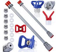 Rosfix Set di lancia a spruzzo 30 cm + 50 cm - filettatura 7/8" | pressione 290 bar | con protezione per ugelli, guarnizione e inserto RAC V | accessori per spruzzatore di colore | acciaio inox