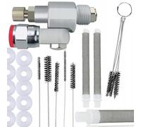 Rosfix Set di valvole CleanShot per spruzzatore di colore - 248 bar, filettatura 7/8" | 10 guarnizioni, 2 filtri 60 mesh, spazzole per la pulizia | Accessori per sistemi di spruzzo di colore Airless