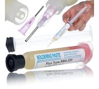 Rosfix Set Flux RMA-223 con Stantuffo e Ago - Pasta Saldante No Clean 10cc | Ø Ago 1,025 mm | Elettronica di Precisione | Accessorio per Saldatura Professionale