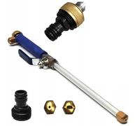 Rosfix Set Lancia Alta Pressione 3/4" - Alluminio, 25 Bar, 60°C, 46,5 cm | Doppio Ugello Spray e Getto | per Auto, Giardino, Terrazze | Accessorio per Irrigazione