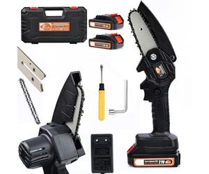 Rosfix Set Motosega a Batteria BPW21V | 21V 800W con Asta Telescopica da 220 cm