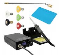 Rosfix Set Orange Akbash OLED T12OAO - Stazione Saldatura con Punte T12 & 75W | 200-450°C, Display OLED, Auto Standby | Lancia 1/4", 5 ugelli, tappetino in silicone | Accessori per saldatura