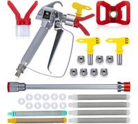 Rosfix Set - Pistola a spruzzo con 2 ugelli a spruzzo 517 e 513 | pressione massima 248 bar, filettatura 1/4", 7/8" | per Graco, Wagner | accessori per pittura per aggregato