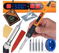 Rosfix Set Saldatore Elettrico S 80W | LCD, 6 Punte, 180|500°C, 230V