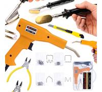Rosfix Set - saldatrice in plastica e cucitrice in plastica, design ergonomico, temperatura fino a 750 °C, con 200 graffette, riparazione e rafforzamento di parti in plastica, set di attrezzi
