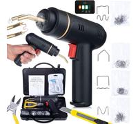 Rosfix Set Saldatrice Plastica Black Killer RBK200W - 200W, Batteria 5000mAh, 400 Graffette, LED, 750°C | Riparazione Auto, Fai-da-te | Zszywacz a Batteria per Plastica