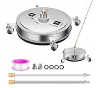 Rosfix Set Spazzola 50cm Inox 275 Bar - Attacco Rapido 1/4", Lancia 86cm, 2 Ugelli 25° | Pulizia Pavimenti, Muri, Patio | Accessorio per Idropulitrice Professionale