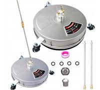 Rosfix Set Spazzola Rotante 50 cm Inox - 275 Bar, Attacco Rapido 3/8", 2 Lance 76 cm, 2 Ugelli 25° | ricambio compatibile per accessori tipo T-Racer | Pulizia Pavimenti, Muri, Patio