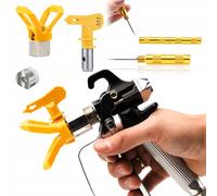 Rosfix Set - spruzzatore di colore con ugello 517 + penna di pulizia oro | pressione 248 bar trigger 4 dita, attacco 1/4" | uso professionale e domestico | accessori per la verniciatura