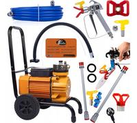 Rosfix Set Strong Blue Storm SBS03 - Spruzzatore a colori Airless 3500 W, 22 MPa, 18 l/min | incl. pistola, ugello 517, tubo da 8 m, lancia 50 cm, taglierina colore | accessori per verniciatura