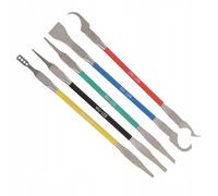 Rosfix Set Strumenti Pulizia e Sollevamento 6 Pezzi - 12 Punte Doppie in Metallo Flessibile | Spatole, Raschietti, Lame | per PCB, BGA, SMD | Attrezzi Riparazione Elettronica