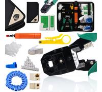 Rosfix Set Strumenti Rete RJ45 10in1 - Crimpatrice Tester | 146 Pezzi | UTP FTP