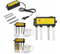 Rosfix Set Tester Elettrolisi Acqua con 4 Elettrodi - 220V, 10A, Acciaio e Alluminio | Rileva Inquinanti e Metalli Pesanti | Analisi Qualità Acqua | Dispositivo di Test