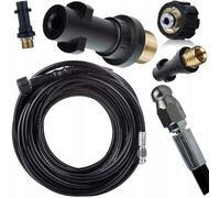 Rosfix Set tubo per la pulizia del canale 40 m + adattatore - filettatura interna M22 a baionetta | 200 bar 60 °C | ricambio per idropulitrice Kärcher K2-K7, HD, HDS | pulizia dei tubi