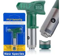 Rosfix Set Ugello Bassa Pressione FFLP 312 - Angolo 50°, Getto 15cm, 345 Bar | Per Primer e Vernici | Compatibile con Protezione Graco 246215 | Accessorio per Verniciatura