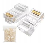Rosfix Spina RJ45 Cat.6 8P8C, 100 pezzi, UTP, contatti dorati, trasparenti